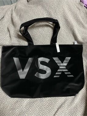 Victoria's Secret Black Tote with Silver VSX Logo